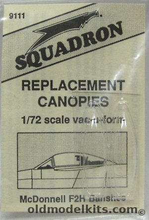 Squadron 1/72 (2) McDonnell F2H Banshee Squadron Replacement Canopies, 9111 plastic model kit